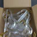 HGYZE Toddler Hangers for Kids Clothes Closet, 50pcs Slim Baby Hangers with 10 Connector Hooks for Infant Coat, Perchas de Plstico for Boy Nursery (Clear Sparkling Hangar with Gold Glitter)