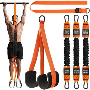 Pull Up Assistance Bands, Adjustable Heavy Duty Resistance Band for Pull Up Bar, Pull Up Assist Bands with Feet Rest for Strength Training, Home Fitness Workout Equipment, Height Adjustable
