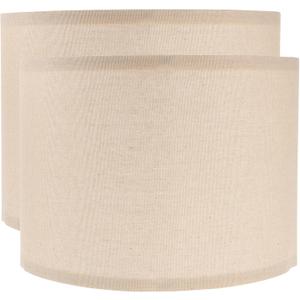 Beaupretty Lamps Shades 2pcs Table Lamp Shades Linen Fabric Light Cover Replacement Drum Lampshade for Floor Lamp Light Yellow Lamp Shade