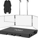 LMZNXCZ 3 Way Mirror for Self Hair Cutting,360 Haircuts Men for Barber Use Tools,to See Back of Head,Tri Fold Mirror with Portable Height Adjustable Telescoping Hooks (Black Plum)