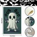 2 x Halloween Ghost Garden Flag Double Sided Outside, Boo Black Yard Outdoor Decorative Flag 12x18 Inch
