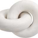 Table Decor Handcrafted Wooden Knot Sculpture Decor  Modern Nordic Style Decorative Accent for Home, Office, Shelf, and Console Table  Pure White Finish, 7"x4.7"