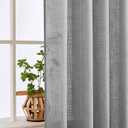 MIULEE Grey Linen Curtains 96 Inch Long for Bedroom Living Room, Soft Thick Linen Textured Window Drapes Gray Semi Sheer Light Filtering Back Tab Rod Pocket Burlap Look Decor, 2 Panels