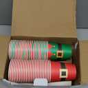 Funtery 100 Pieces Christmas Paper Cups Xmas Disposable Coffee Cups Snowflake Santa Snowman Elk Lights Christmas 9 Ounce Drinking Tea Paper for Daily Use Holiday (Bright Style)
