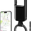 Anit Lost Key Chain, Key Finder Works with Apple Find My, Zinc Alloy Waterproof IP67 120dB Loud Key Tracker with Locator Sound, Heavy Duty Key Ring for Men, Replaceable Battery, Black