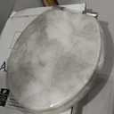 Angel Shield Marble Toilet Seat Durable Molded Wood with Quiet Close,Easy CleanQuick-Release Hinges (Round,Gray Marble)