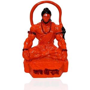 Antique_Collection Hanuman Ji ki murti for Home & Office Decor, Car Dashboard, & Gifting bajrangbali murti Decorative Show Piece in dhyan mudra (1, Hanuman Orange)