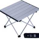 iClimb Ultralight Compact Camping Folding Table with Carry Bag (Silver - S)