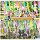 5 Pcs Bunny Easter Party Decoration Easter Decorations Outdoor with Tassels Easter Bunny Hanging Decorations Easter Banner for Home Wall Porch Lawn Yard Garden Decor (Multi Color)