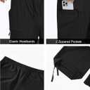 Men's Casual Cargo Pants Workout Sweatpants Joggers Stretch Hiking Drawstring Tactical Trousers (Black, S)