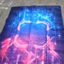 Minimalist Abstract Area Rug 5'x7' blue and purple