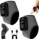 2 Pack Portable Foot and Ankle Massager - Triple Method Foot Massager with 5 Heat & 3 Vibration Levels, Smart Timer, Wireless for Heat Relief for Travel & Home Use(Grey)