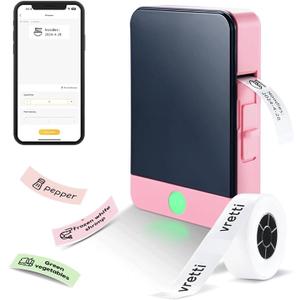 Nelko Label Maker Machine with Tape, P21 Bluetooth Label Printer, Wireless Mini Label Makers with Multiple Templates for School Office Home, Pink