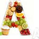 10" Acrylic Letter Charcuterie Tray - Reusable Fillable Alphabet Shape Charcuterie Box, Alphabet Shape Cake Candy Tray for Birthday Anniversary Party Decorations (Letter A)