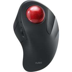 Nulea Wireless Ergonomic Trackball Mouse, Rechargeable, Bluetooth Rollerball Mouse, 44mm Index Finger Trackball, 5 Adjustable DPI, Compatible with PC, Laptop, Mac