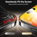 7 x Unbreakable 9H+ Glass for iPhone 15 Pro Max Screen Protector [Military Grade Shatterproof][Full Coverage Protection] HD Screen Protector 15 Pro Max Longest Durable Tempered Glass, 2 Packs