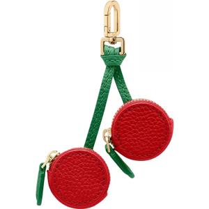 Cute Fruit Mini Coin Purse Keychain,Strawberry Cherry Leather Zipper Wallet Handbag Accessories For Women And Girls (Cherries)