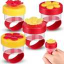 Zopeal 4 Pieces Hummingbird Wrist Feeder for Outdoor Hummingbird Hand Feeder Feeding Perch Feed with Adjustable Strap Flower Held Mini Hand Feeding Tools (Ring Style)