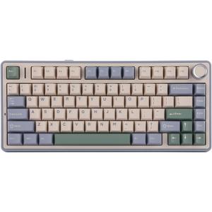 EPOMAKER x Aula F75 Gasket Mechanical Keyboard, 75% Wireless Hot Swappable Gaming Keyboard with Five-Layer Padding&Knob, Bluetooth/2.4GHz/USB-C, RGB (Green, Ice Vein Switch)