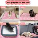 2 Pack Guinea Pig Bedding - Washable Guinea Pig Liners for C&C 2x4 Cage, Waterproof Reusable & Anti Slip Pee Pads Super Absorbent Mats for Small Animals Rabbit Hamster Rat (Pink, 57 x 28 Inch)