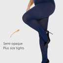 DUCMODA Plus Size Tights for Women, Ultra Soft Solid Color Semi-Opaque Pantyhose, Nylon High Waist Stockings 1X 2X 3X 4X (Black, XXL)