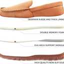 Lulex Moccasins for Men House Slippers Indoor Outdoor Plush Mens Bedroom Shoes with Hard Sole (9, Beige)