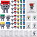 Gejoy 25 Sets Positive Mini Figurines Gifts Miniature Emotional Mini Rubber Toy with Positive Card Gift Bags Inspirational Birthday Gifts for Coworkers Employees (Rock)