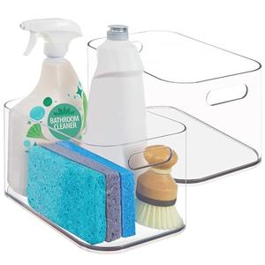 STORi Bliss 10" x 6" Open Clear Pantry Organizer Bin, Set of 2, Plastic Containers with Handle for Kitchen, Fridge, Cabinet, Closet, Bathrom, Undersink Storage Made in USA