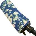 Case/Cover [Heat Resistant] for Curling Irons, Flat Irons or Straighteners, and Styling Irons, Silicone Coated Lining and Quilted Cotton Pouch for Travel, Gym, or Home [Navy Floral]