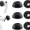 Replacement Memory Foam Ear Tips for AirPods Pro 3 Earbuds, Ultimate Comfort, Compatible with AirPods Pro 3rd Generation 2025, 3 Pairs (Black, Large)