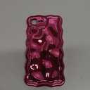 FABSPARK Case for iPhone 16e,3D Meteorite Bubble Pattern Electroplate Plating Glitter Curly Wavy Frame Glossy Case,Soft TPU Shockproof for iPhone 16e 6.1 inch,Hot Pink