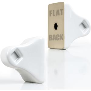 2 Pcs Flat Back Ceramic Towel Bar Holder Brackets for Any Wall, Porcelain Replacement Towel Rack for Bathroom, Kitchen (White, Rod not Included)