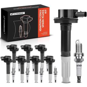 A-Premium Ignition Coils and Spark Plugs Kits Compatible with Ford F-150 F150 2011-2016, Mustang 2011-2015, 5.0L