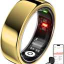 Smring Smart Ring, Fitness Tracking Ring, Heart Rate Monitor Health Tracker for Women/Men, IP68No SubscriptionSleep Tracker for iPhone and Android, Up to 10 Days of Battery Life (Gold, #7)