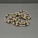 Christmas Wooden Bead Garland Xmas Wooden Tree Beads Rustic Decorative Christmas Tree Farmhouse Decor for Mantle Fireplace Staircase (Natural & Gold)