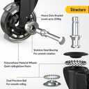 HOLKIE Office Chair Wheels Compatible with 1KEA 10x22mm Transparent ONLY 3 Inch Roller Blade Casters, Computer Gaming Replacement Rubber Wheels-Set of 5 for Hardwood Floors Desk Chair Rolling (5 Pack-10mm, Clear)