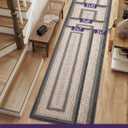 DEXI Woven Hallway Runner Rug, 3x10 Rustic Braided Vintage Carpets, Non Slip Indoor Outdoor Farmhouse Floor Rugs for Entryway, Kitchen, Laundry Room, Black/Ivory