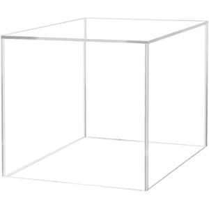 Marketing Holders 5" Acrylic Display Riser Box with One Open Side Versatile Clear Square Retail Merchandise Storage Bin or Product Platform