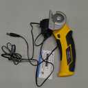 Cordless Electric Scissors,4V Rechargeable Cardboard Cutter Heavy Duty Scissor with Safety Lock & LED Light for Box Carpet Plastic Fabric (Yellow)