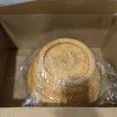 Basket Storage Rattan Woven Baskets with Lid Round Wicker Fruit Boxes Decorative Tray Lids Sundries Mini Snack Bread Organizer (11)