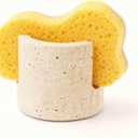 Natural Travertine Sponge Holder & Drying Rack for Kitchen Sink Non-Slip Grip Fast-Absorbing Stone Sponge Caddy Organizer Sturdy Bathroom or Kitchen Counter Accessory Beige