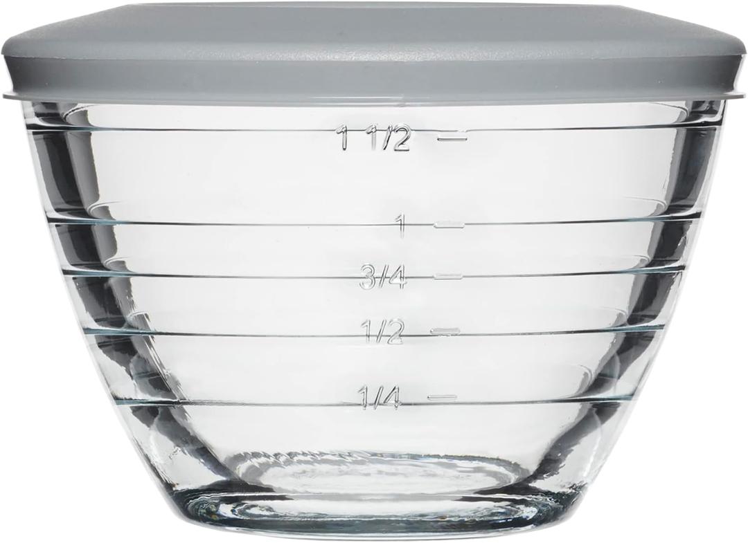 Anchor Hocking Glass 6 Piece 2 Cup 4-IN-1 PREP BOWL (Clear), Pack of 2