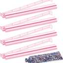 Mahjong Racks with Pushers, 4PCS Set Clear Acrylic American Mahjong Accessories All-in-One Tile Rack & Pusher Gifts (Pink)