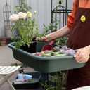Garden Tidy Tray, Multifunctional One Piece Potting Tray for Seeding, Mixing, Growing and Storage, Succulent and Cactus Soil Potting Mix 23"x16.4"x4.3" (Black)