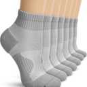 DHSO 7 Pairs Cushioned Ankle Compression Socks for Women Running Wicking Socks with Arch Support, S-M