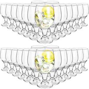 Patelai Set of 30 Water Goblet, 13.5 oz Clear Drinking Glasses Bulk Dishwasher Safe, Stemmed Water Glass for Juice Wine Beer Tea Sangria Cold Beverages, Reusable Glassware for Home Party Restaurant