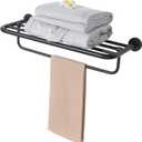 Alise 24 Inch Towel Racks for Bathroom, SUS 304 Stainless Steel Towel Rack Wall Mounted with Tower Bar, Heavy Duty Towel Shelf Bathroom Towel Rack (Matte Black)