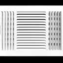 HVAC Premium 20" X 8" 3-Way AIR Supply Grille - Vent Cover & Diffuser - Flat Stamped Face - White [Outer Dimensions: 21.75"w X 9.75"h]