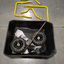 Gorilla Carts GCR-4 Poly Dump Cart, 2-Wheel Garden Wagon with Foldable Handle, 4 cu ft, 300 lb. Capacity, Black/Yellow