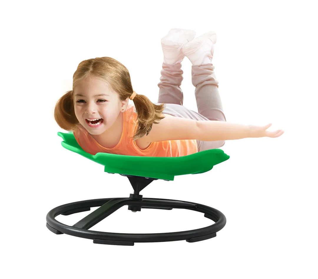 Sensory Spinning Chair for Kids with Autism & ADHD, Swivel Chair for Indoor/Outdoor Use, Sit and Spin Toys, Fish-Shaped Sensory Chairs for Autistic Children, Training Body Coordination (Green)
